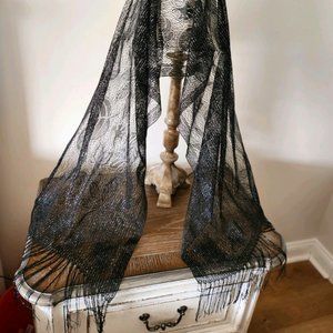 Handmade black sparkly scarf